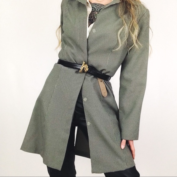 Vintage Jackets & Blazers - Vintage Deadstock Longline Houndstooth Jacket | Size M